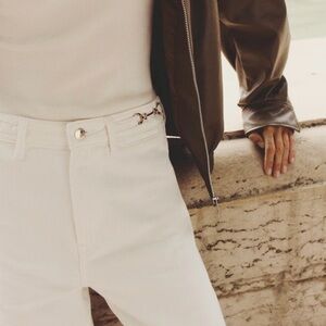 H&M Straight High Jeans - White